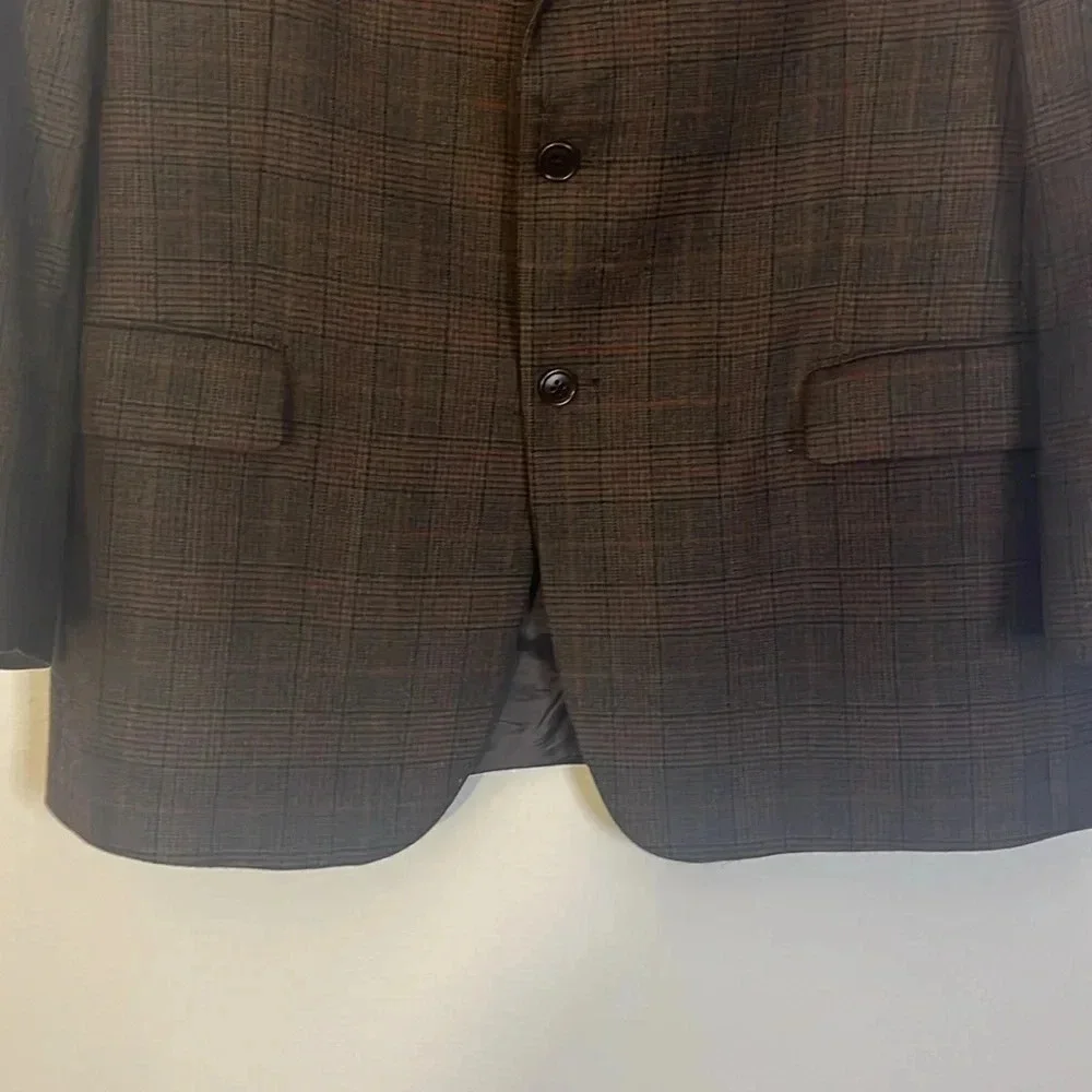 Brooks Brothers | Wool & Cashmere suit jacket sport coat Plaid Men’s size 45R